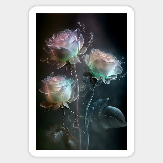 Iridescent pastel roses Sticker by redwitchart